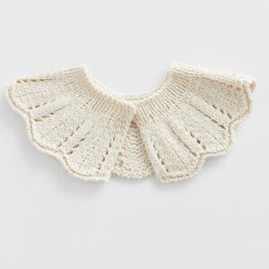 • NEW Zara Sz L Knit Collar Tan Brown Cream
